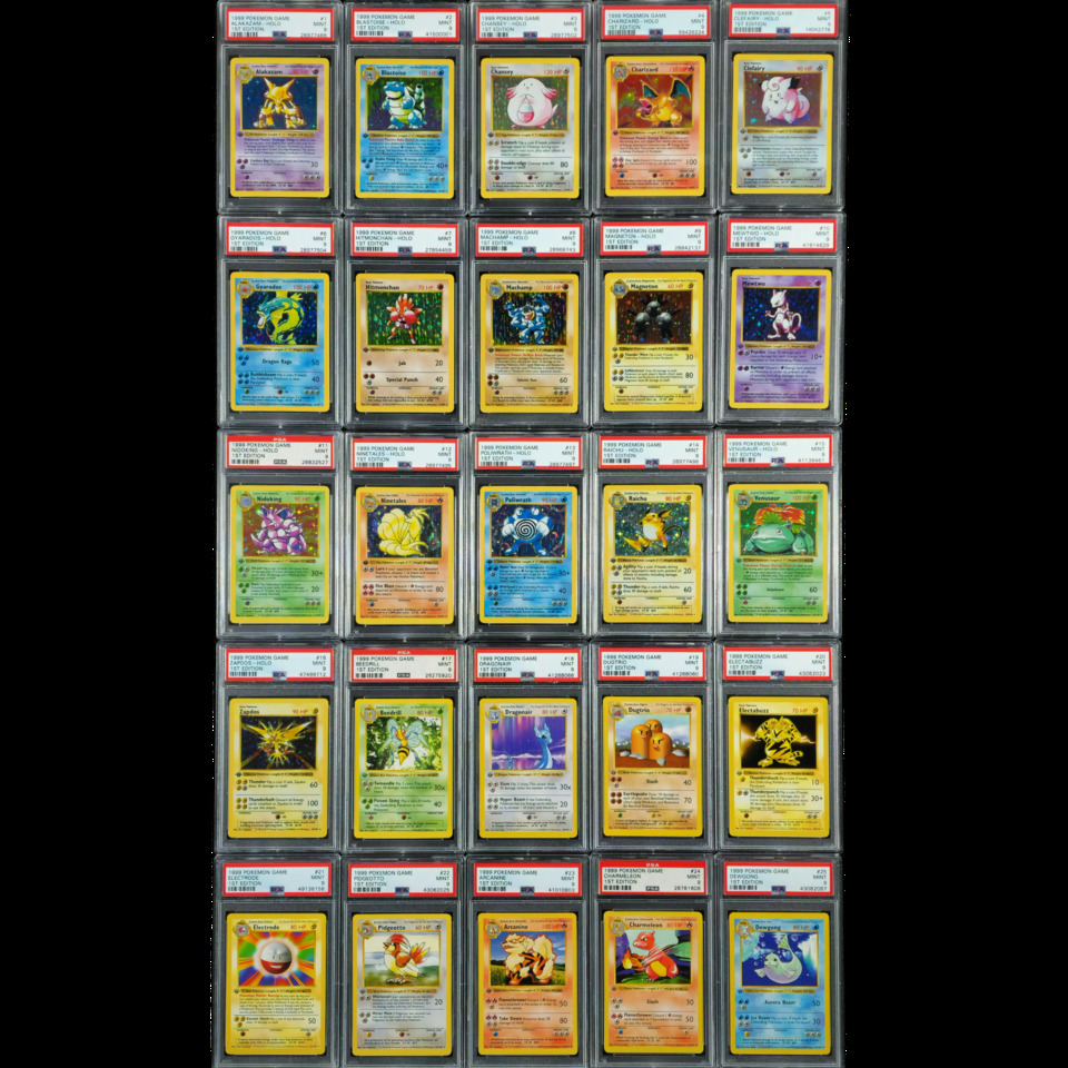 1999 Pokemon Base Set Shadowless 1st Edition COMPLETE PSA 9 SET Charizard Holo