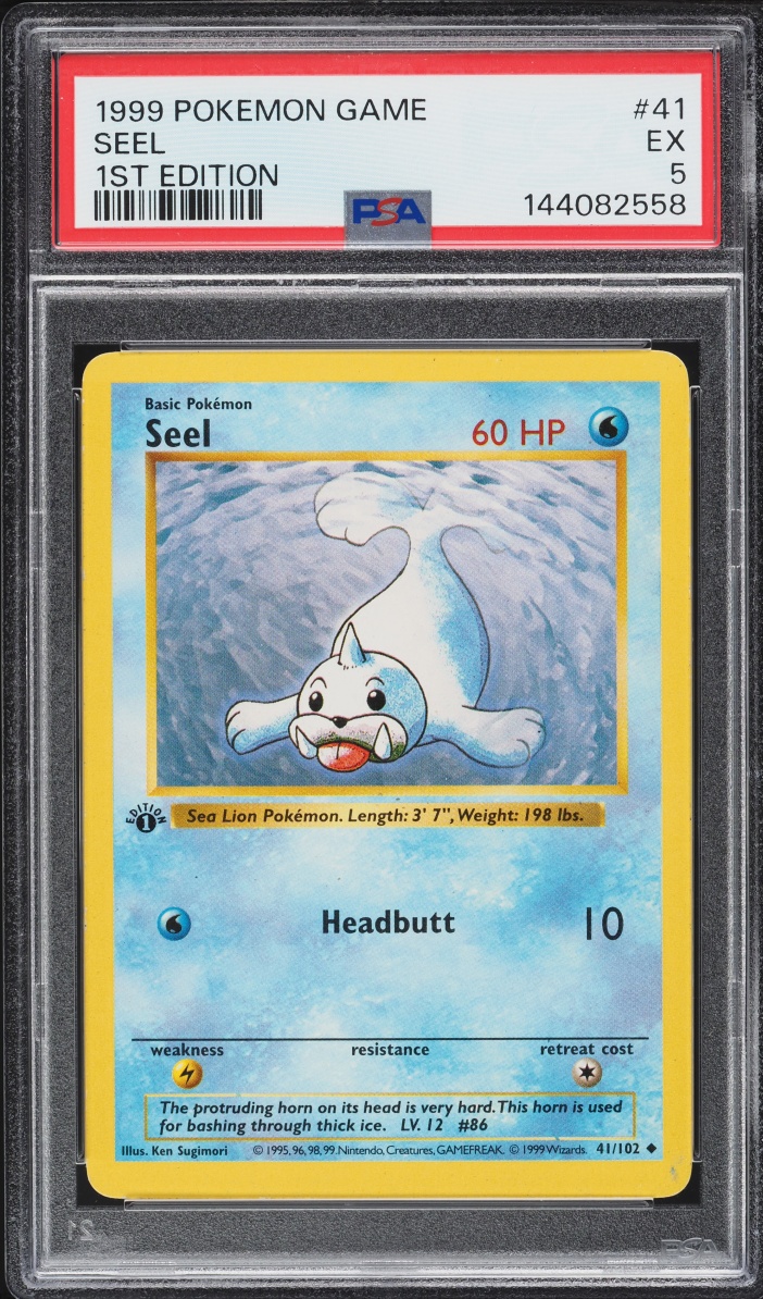 1999 Pokemon Base Set Shadowless 1st Edition Seel #41 PSA 5 EX