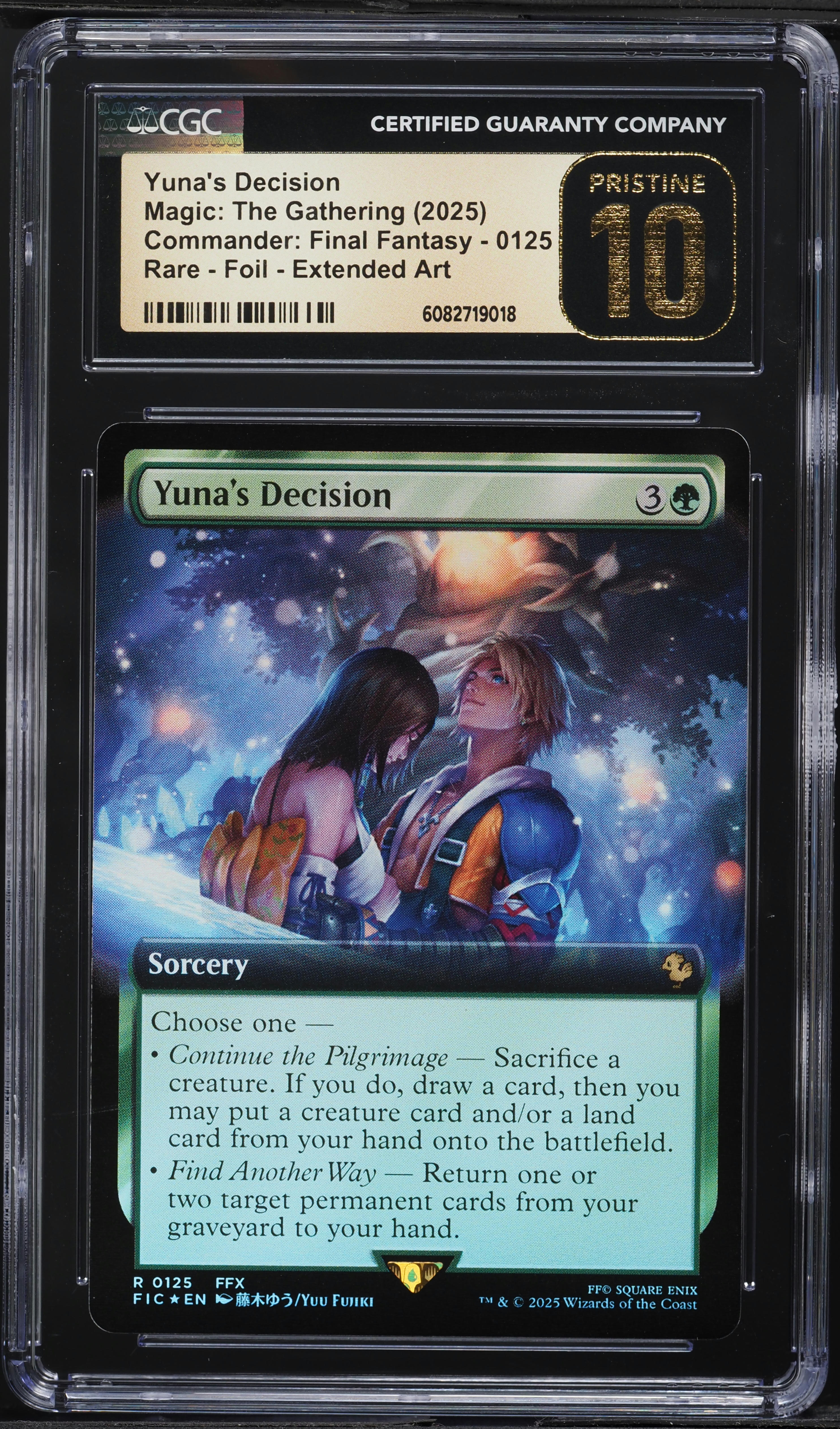2025 MTG Commander: Final Fantasy Foil Extended Art Yuna's Decision #0125 CGC 10 PRISTINE
