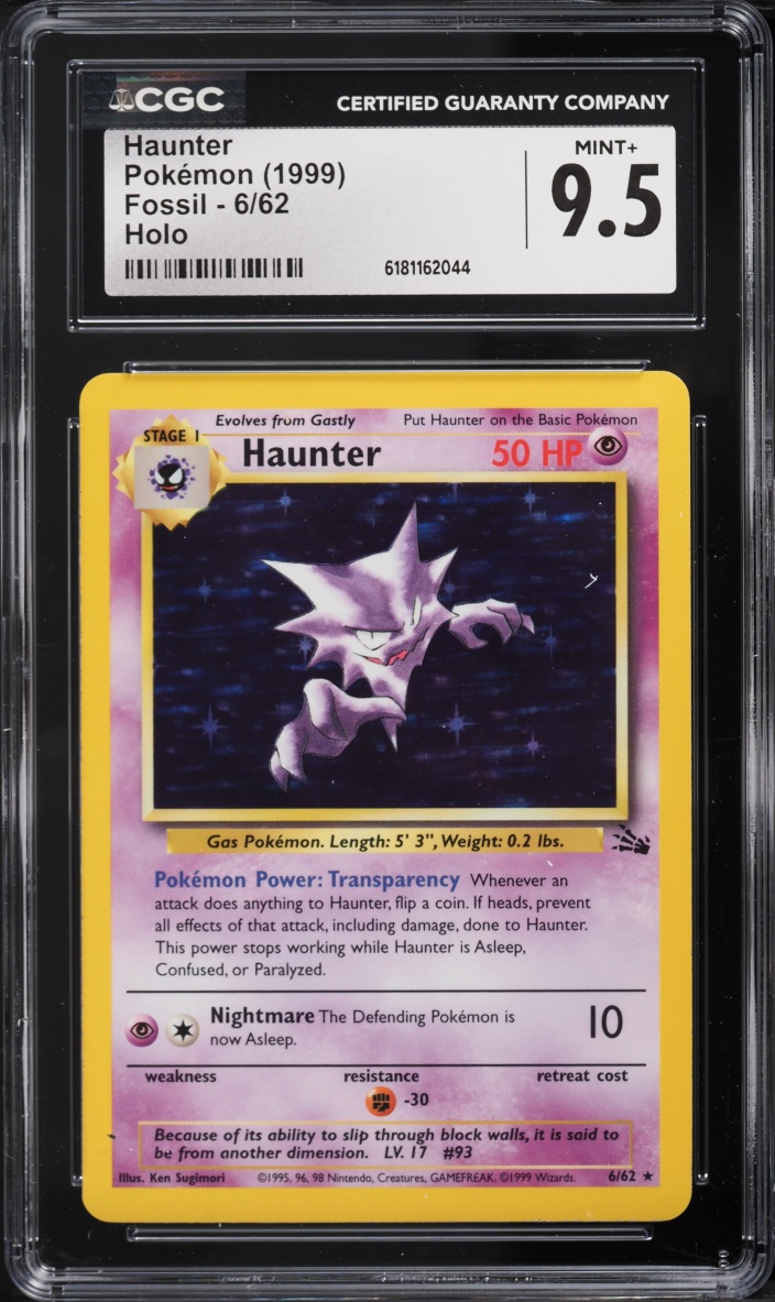 1999 Pokemon Fossil Holo Haunter #6 CGC 9.5 MINT+