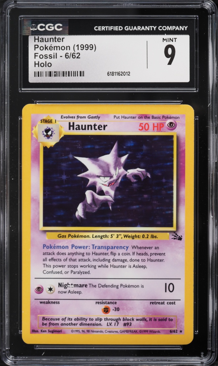 1999 Pokemon Fossil Holo Haunter #6 CGC 9 MINT