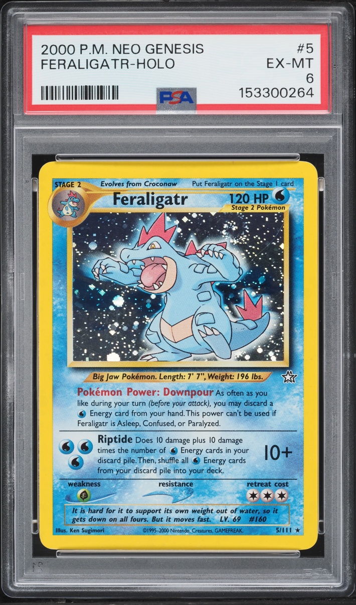 2000 Pokemon Neo Genesis Holo Feraligatr #5 PSA 6 EXMT