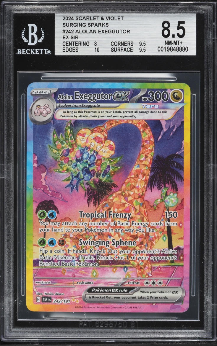 2024 Pokemon Scarlet & Violet Surging Sparks SIR Alolan Exeggutor ex #242 BGS 8.5 NM-MT+