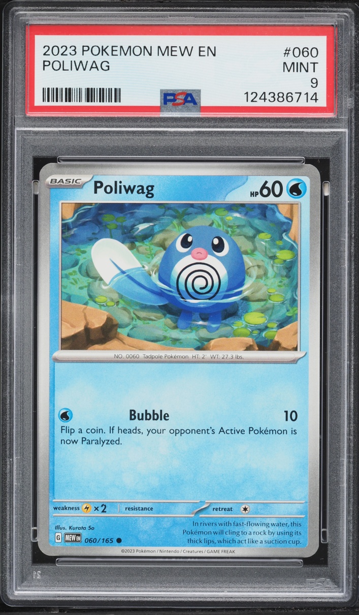 2023 Pokemon Scarlet & Violet 151 Poliwag #60 PSA 9 MINT