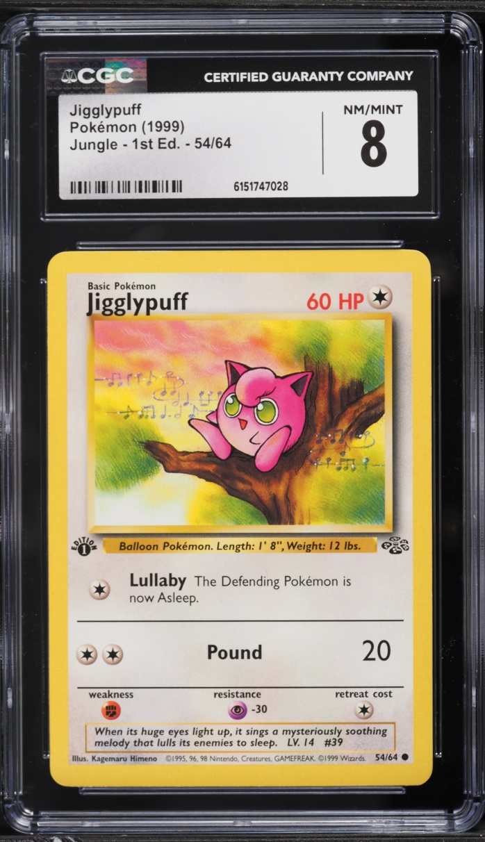 1999 Pokemon Jungle 1st Edition Jigglypuff #54 CGC 8 NM-MT