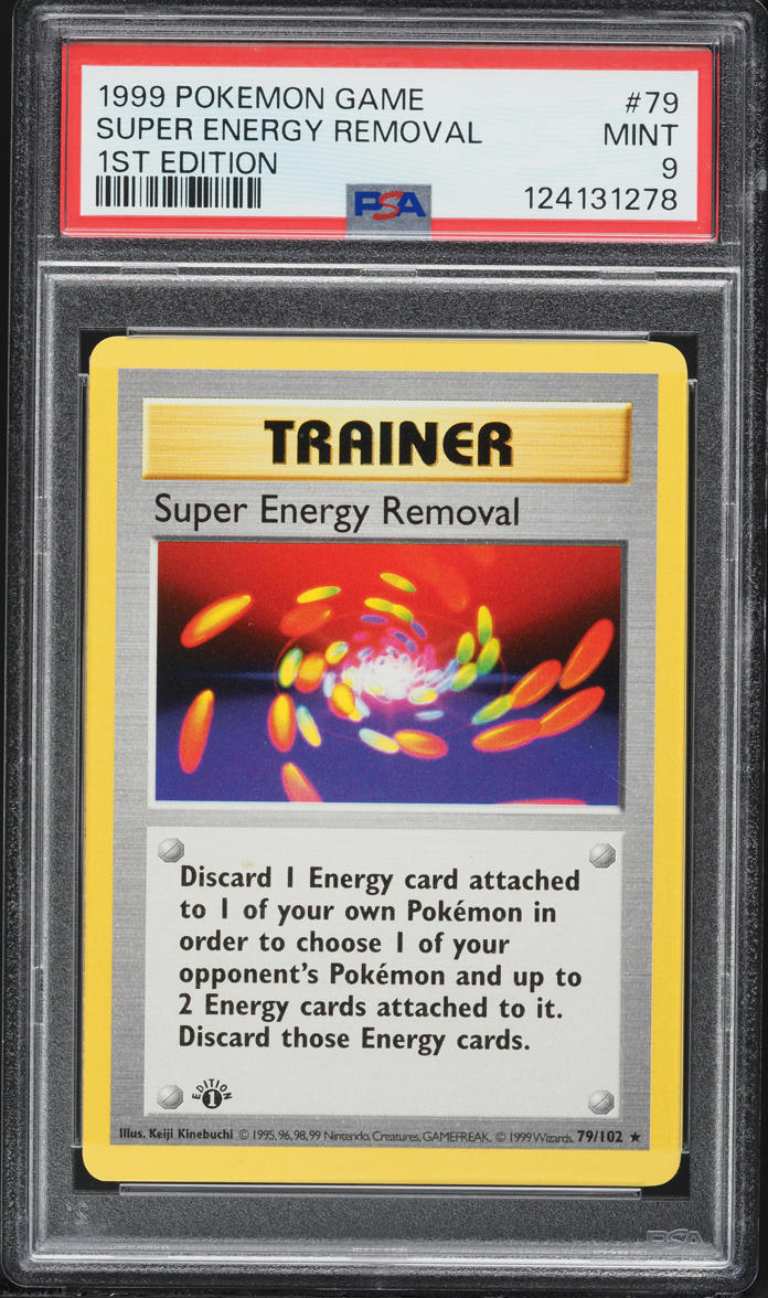 1999 Pokemon Base Set Shadowless 1st Edition Super Energy Removal #79 PSA 9 MINT