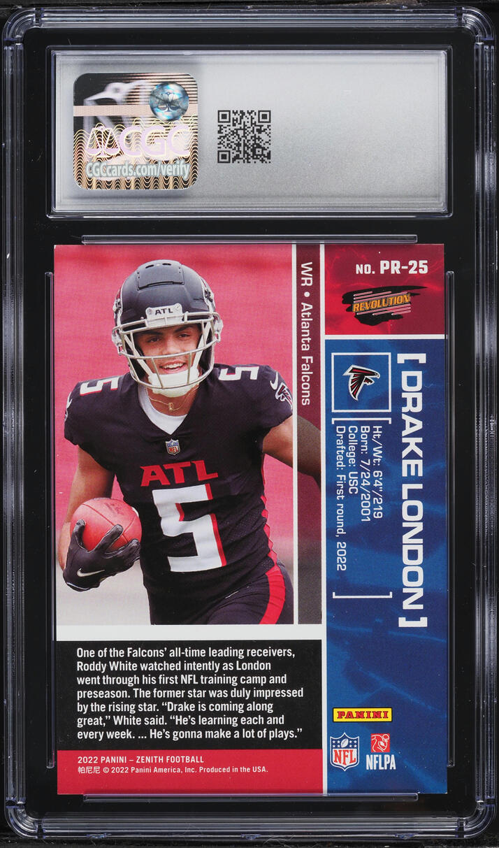 2022 Panini Zenith Pacific Revolution Drake London ROOKIE #PR-25 CGC 8.5 NM-MT+