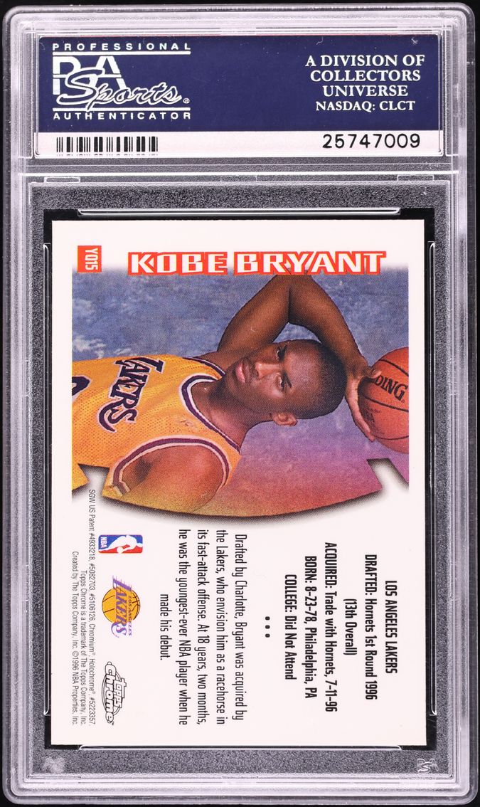 1996 Topps Chrome Youthquake Kobe Bryant ROOKIE #YQ15 PSA 10 GEM MINT