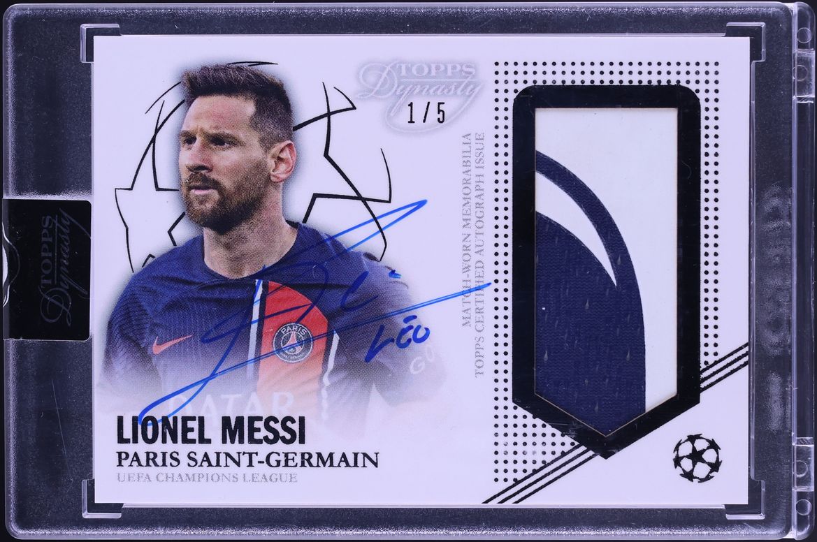 2022 Topps Dynasty UEFA Champions League Black Lionel Messi PATCH AUTO 1/5 #AP-LM14