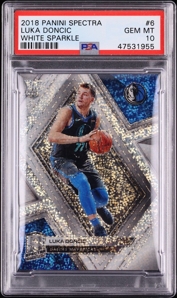 2018 Panini Spectra White Sparkle Luka Doncic ROOKIE #6 PSA 10 GEM MINT