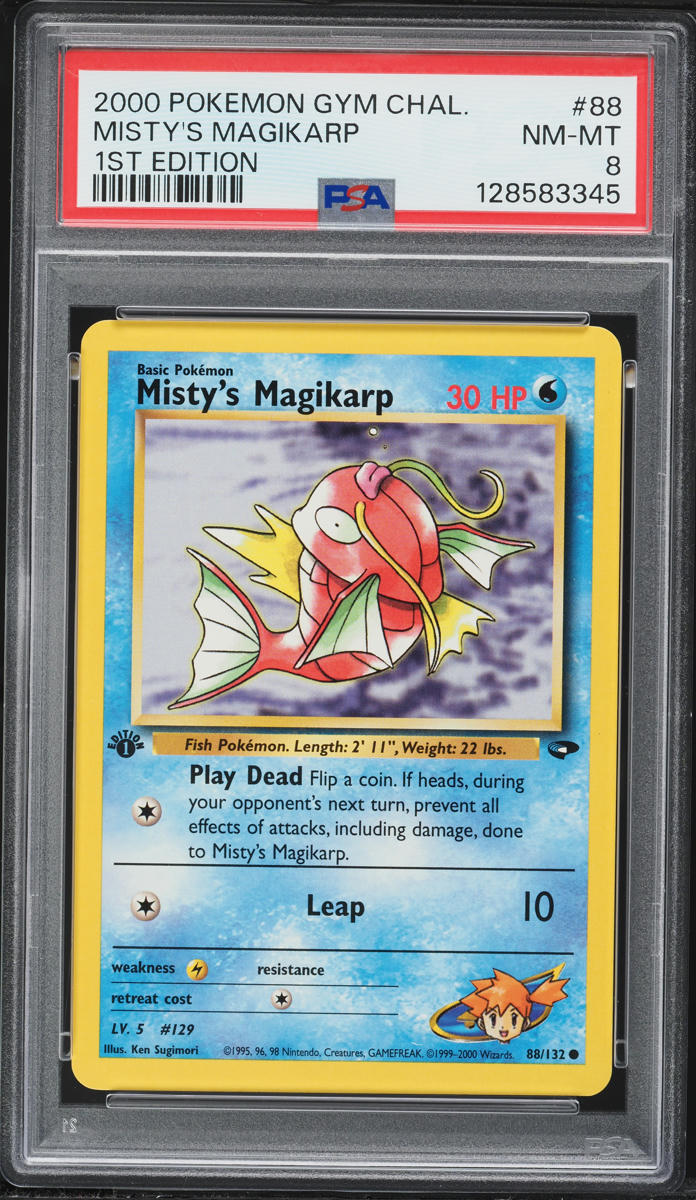 2000 Pokemon Gym Challenge 1st Edition Misty's Magikarp #88 PSA 8 NM-MT