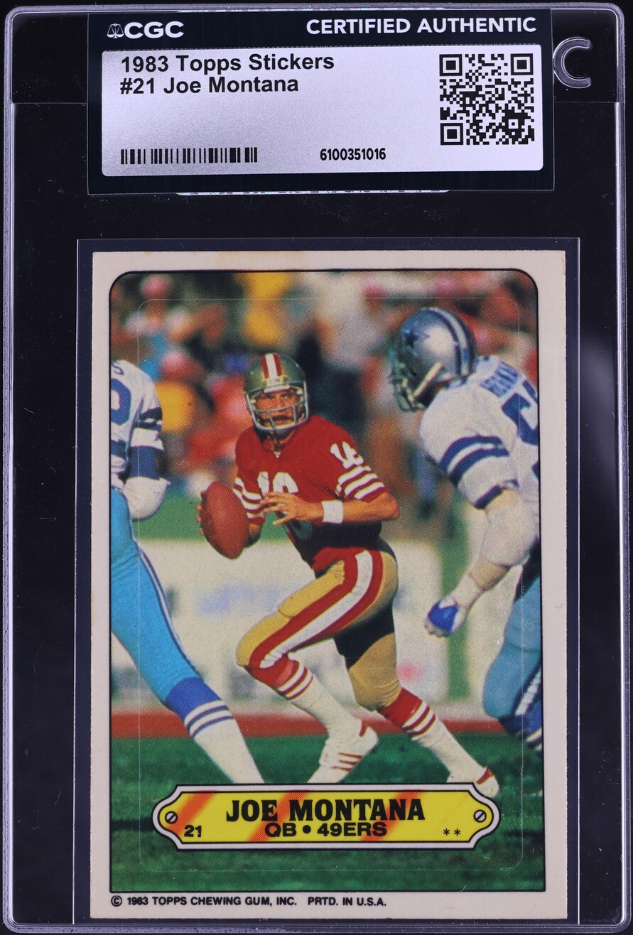 1983 Topps Stickers Joe Montana #21 CGC AUTH