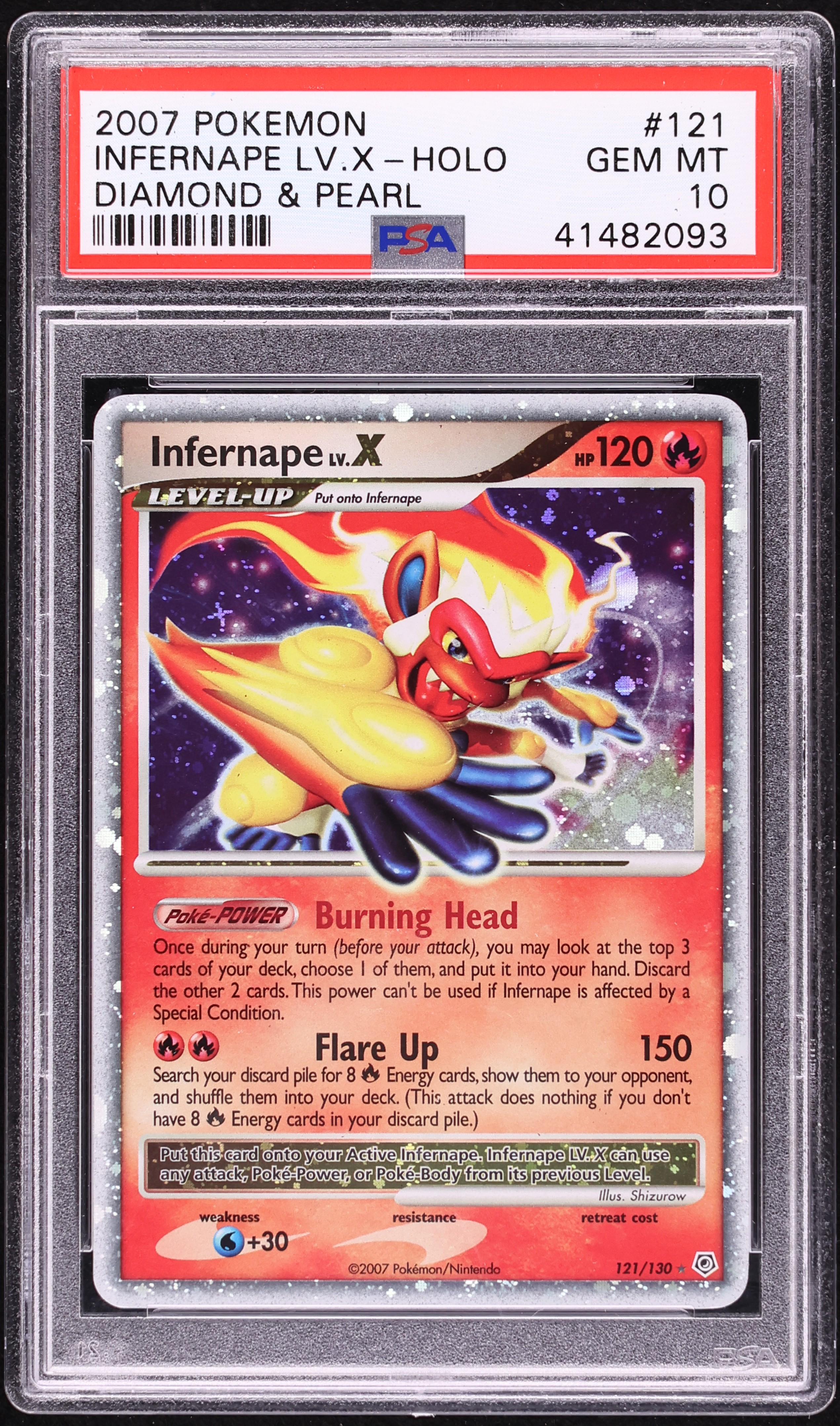 2007 Pokemon Diamond & Pearl Holo Infernape Lv.X #121 PSA 10 GEM MINT