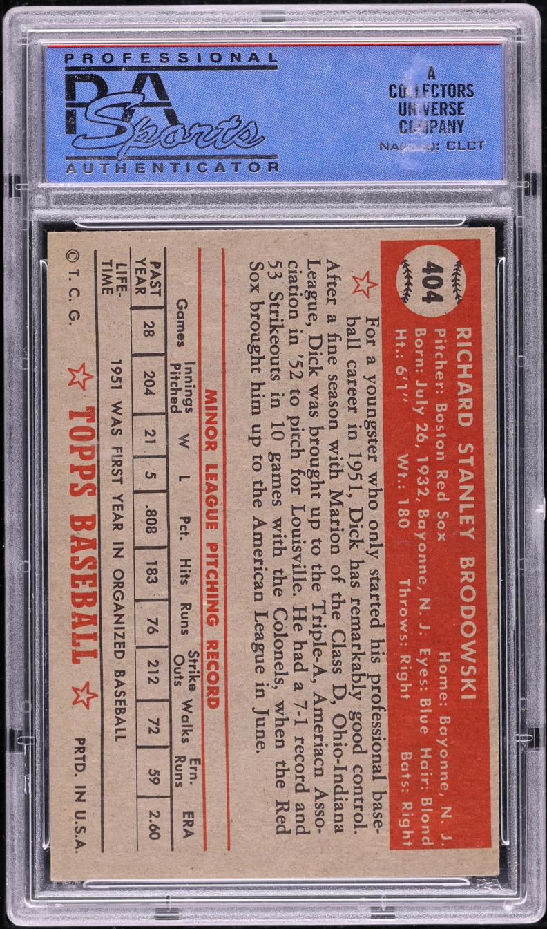 1952 Topps Dick Brodowski #404 PSA 6 EXMT