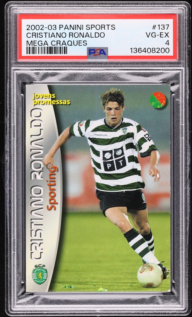 2003 Panini Sports Mega Craques Cristiano Ronaldo ROOKIE #137 PSA 4 VGEX