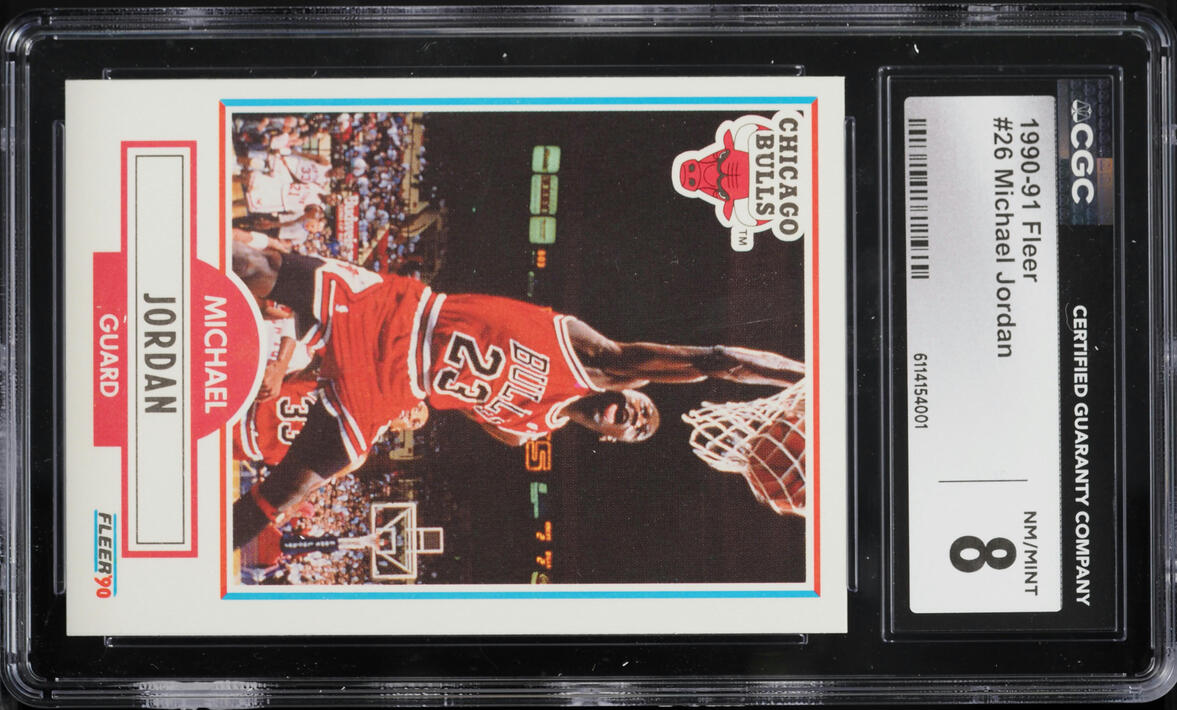 1990 Fleer Basketball Michael Jordan #26 CGC 8 NM-MT