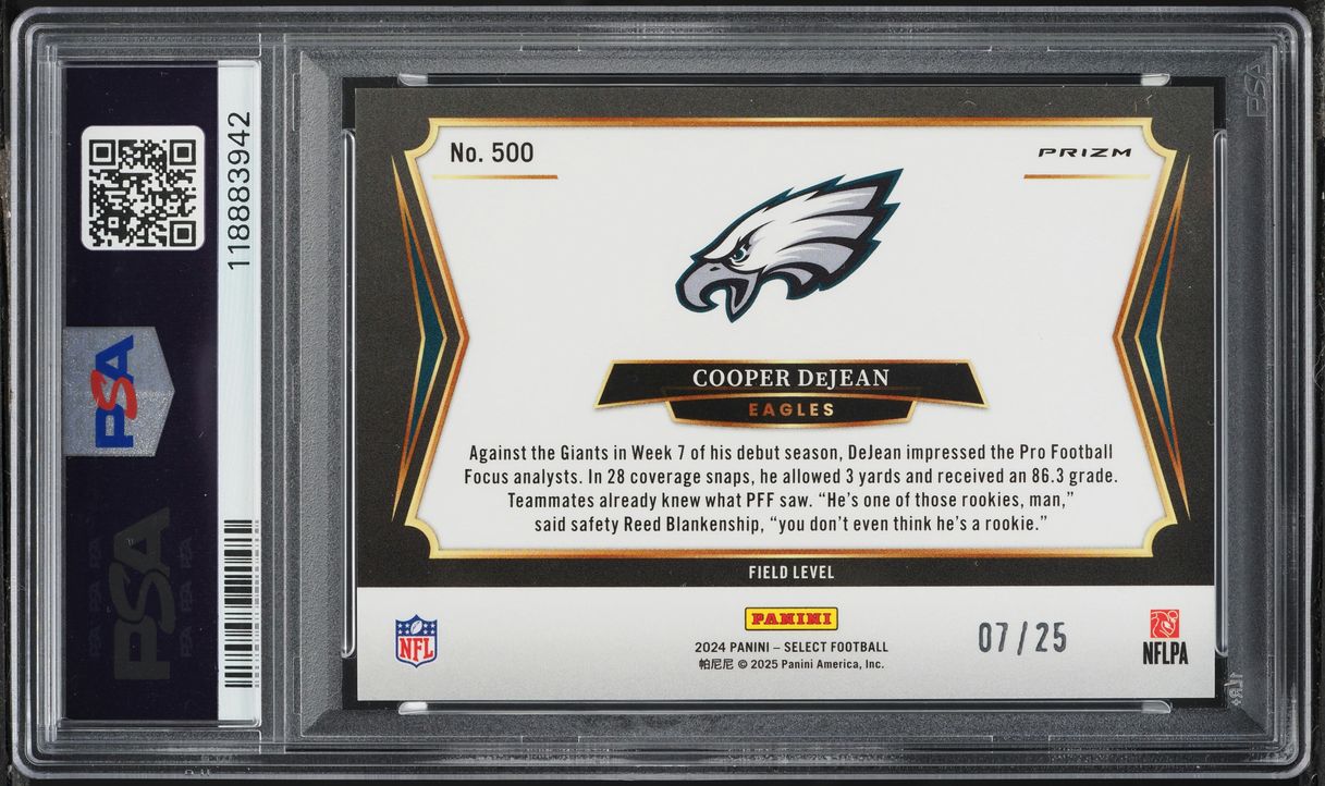 2024 Select Field Level Tie-Dye Prizm Cooper Dejean ROOKIE /25 #500 PSA 10 GEM MINT