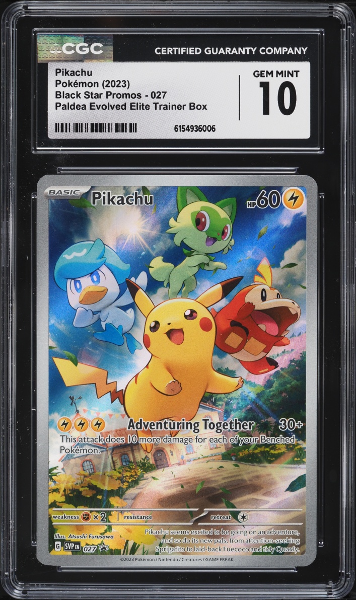 2023 Pokemon Scarlet & Violet Promo Paldea Evolved ETB Full Art Pikachu #27 CGC 10 GEM MINT