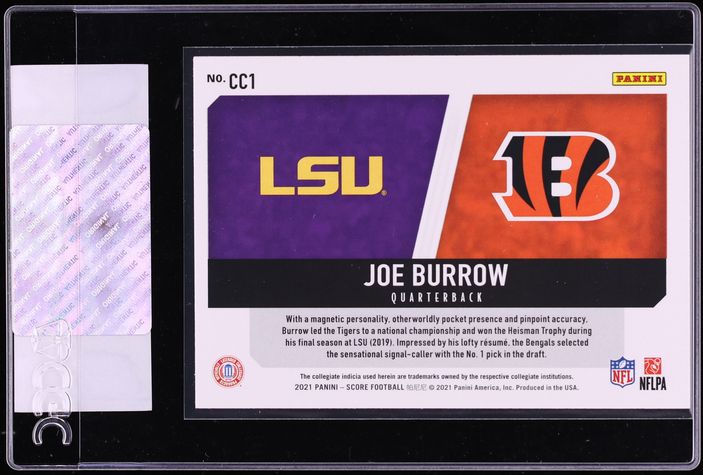 2021 Score Collegiate Champions Joe Burrow #CC1 CGC AUTH