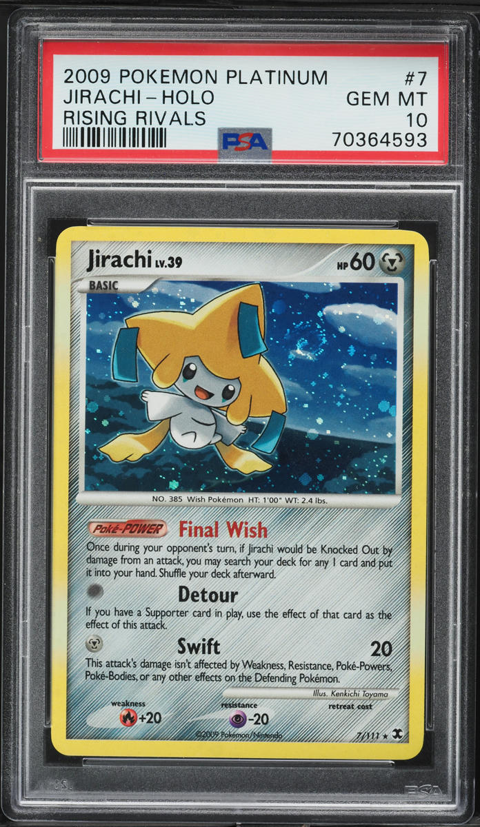 2009 Pokemon Platinum Rising Rivals Holo Jirachi #7 PSA 10 GEM MINT