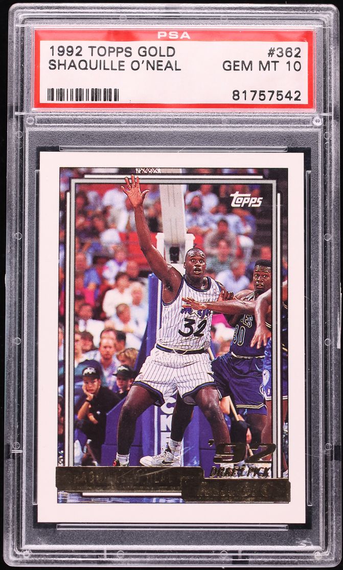1992 Topps Gold Shaquille O'Neal ROOKIE #362 PSA 10 GEM MINT