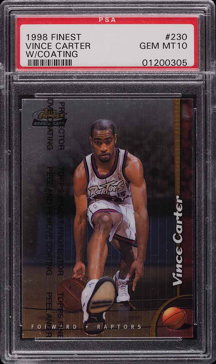 1998 Finest Basketball w/ Coating Vince Carter ROOKIE #230 PSA 10 GEM MINT