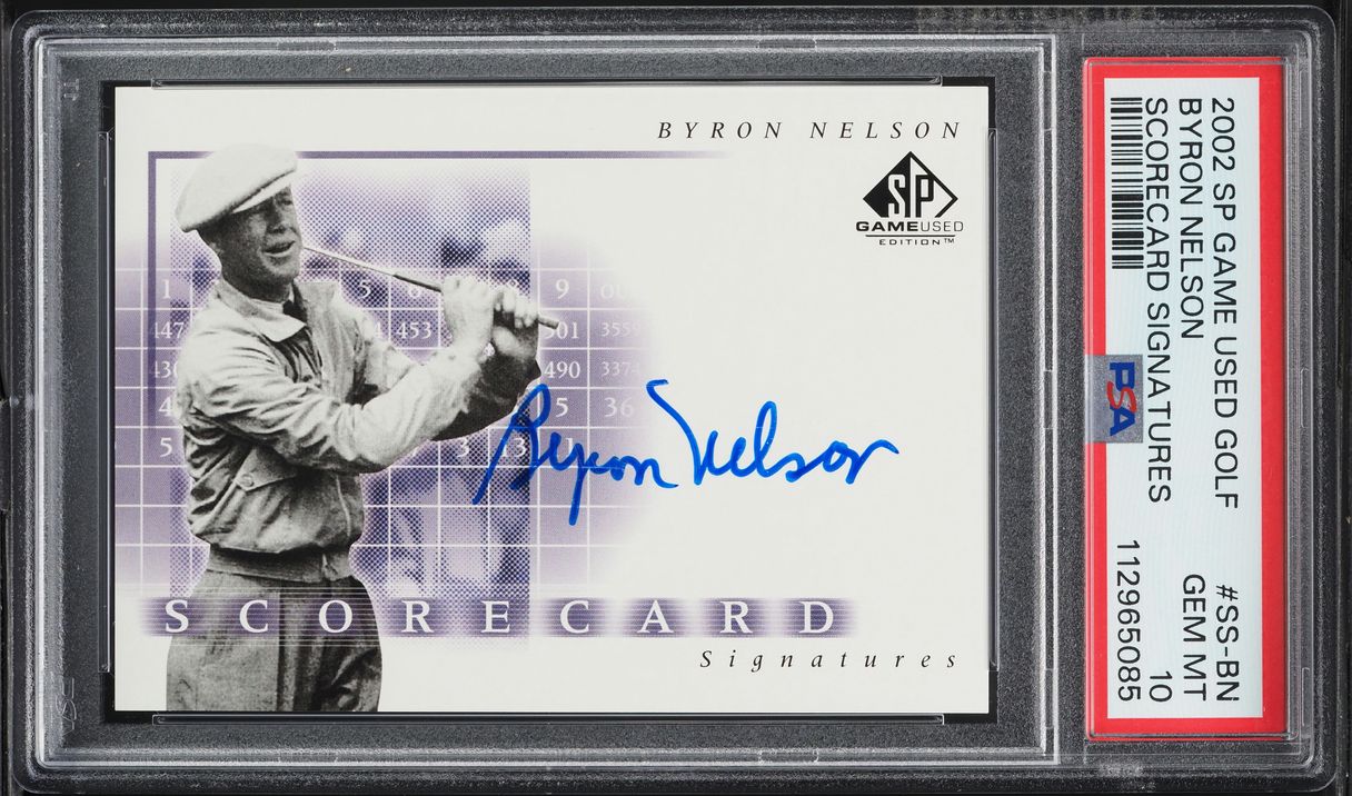2002 SP Game Used Scorecard Sigs Byron Nelson AUTO #SS-BN PSA 10 GEM MINT