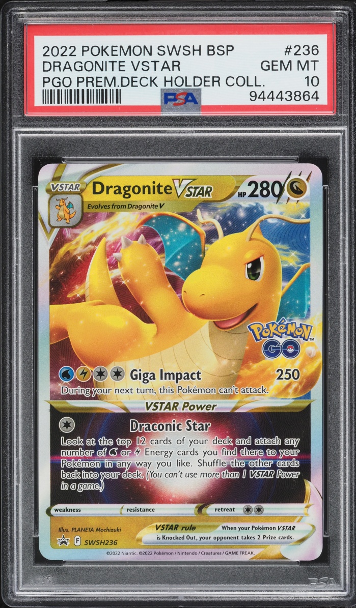 2022 Pokemon SWSH Promo GO Premier Deck Holder Collection Dragonite VSTAR #SWSH236 PSA 10 GEM