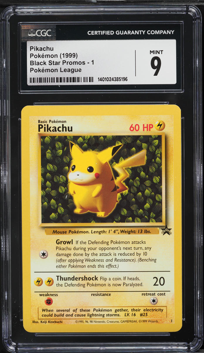 1999 Pokemon League Black Star Promo Pikachu #1 CGC 9 MINT