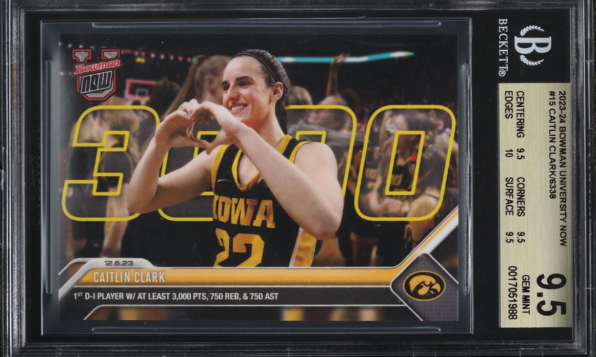2023 Bowman U Now Caitlin Clark ROOKIE #15 BGS 9.5 GEM MINT