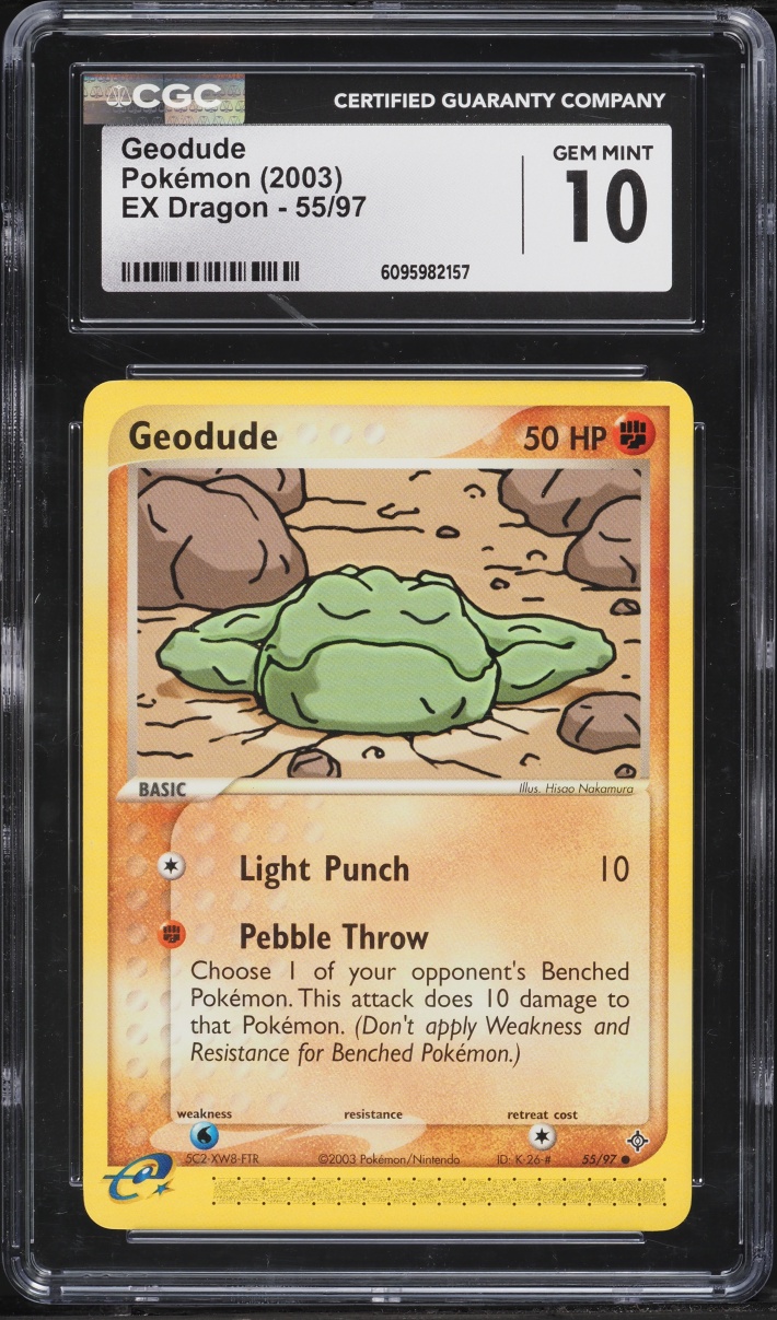 2003 Pokemon Ex Dragon Geodude #55 CGC 10 Gem Mint