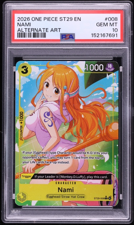 2026 One Piece Starter Deck Egghead Alt Art Nami #ST29-008 PSA 10 GEM MINT
