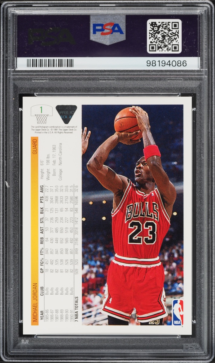 1991 Upper Deck Basketball Promo Michael Jordan #1 PSA 10 GEM MINT