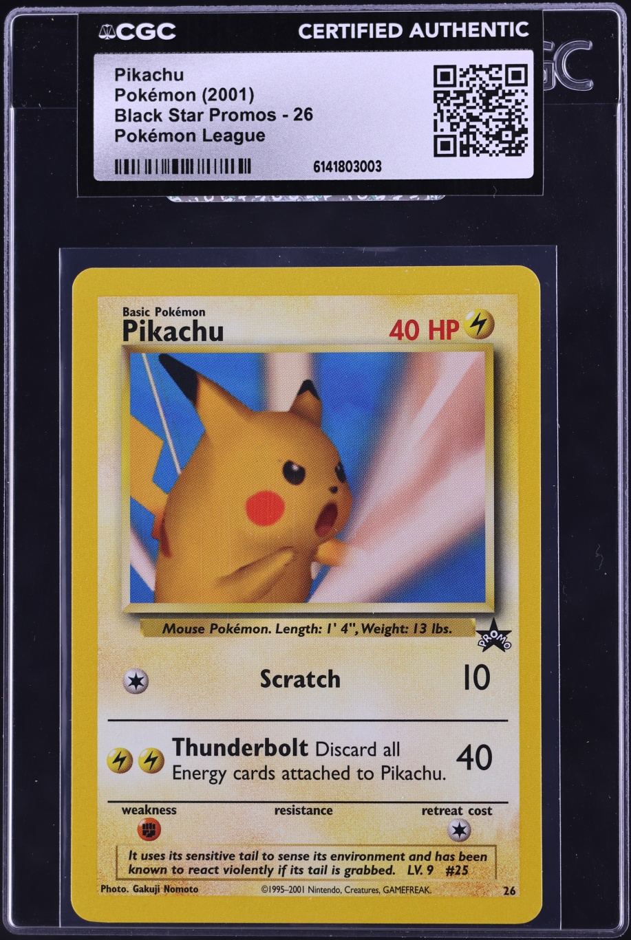 2001 Pokemon League Promo Pikachu #26 CGC AUTH