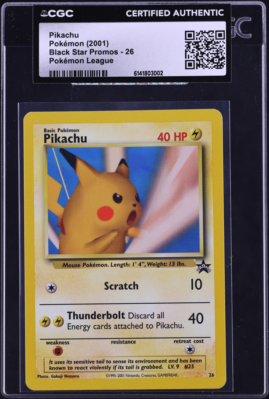 2001 Pokemon League Promo Pikachu #26 CGC AUTH