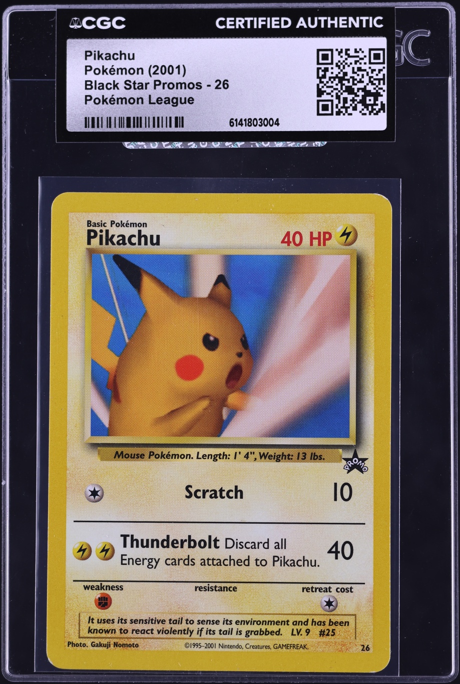 2001 Pokemon League Promo Pikachu #26 CGC AUTH