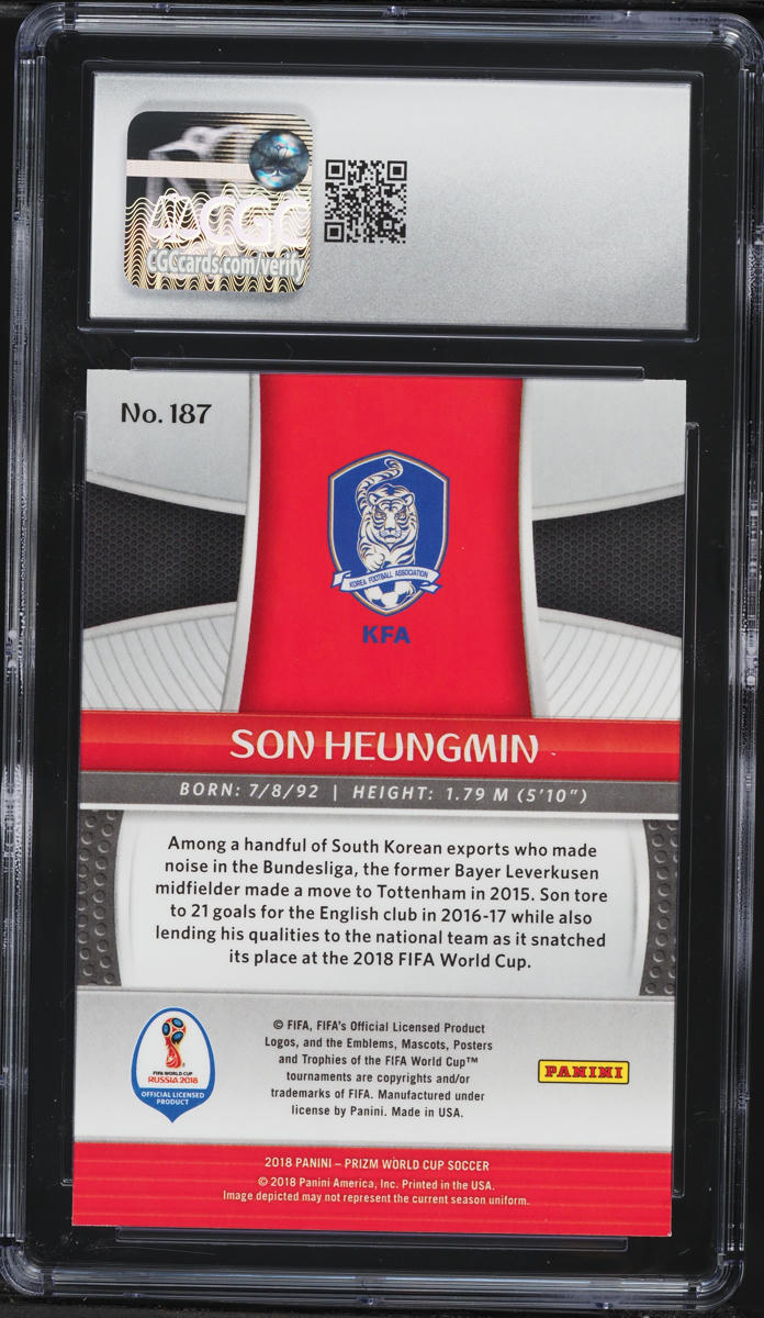 2018 Panini Prizm World Cup Son Heungmin #187 CGC 9 MINT