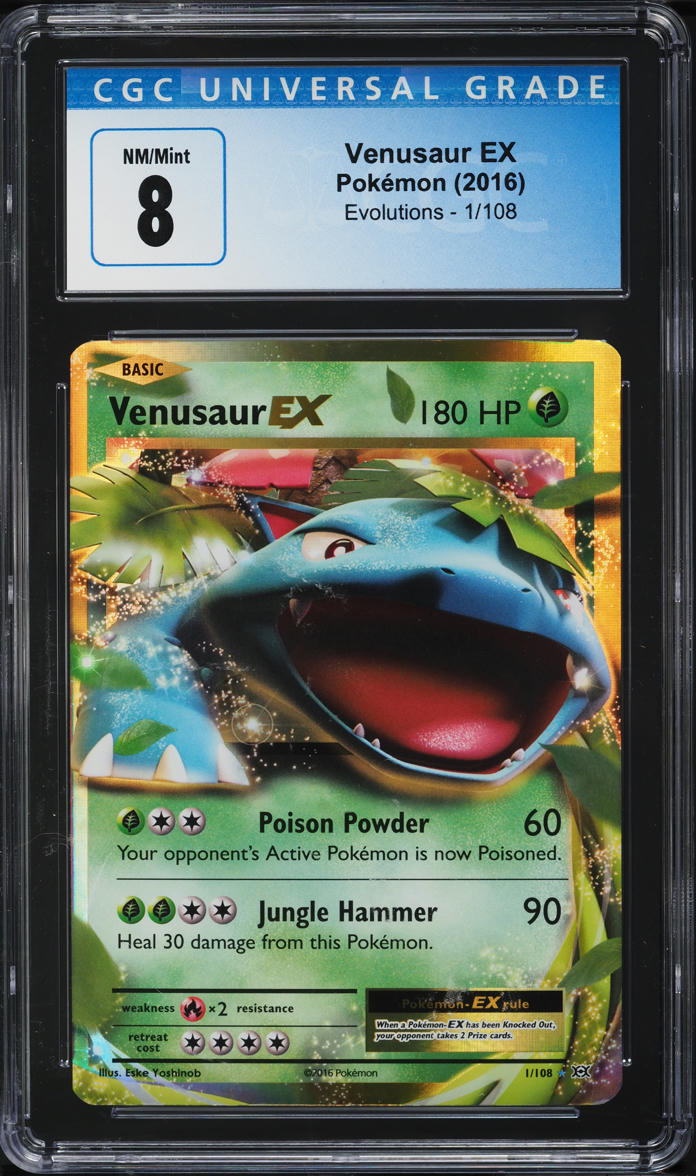 2016 Pokemon XY Evolutions Venusaur EX #1 CGC 8 NM-MT