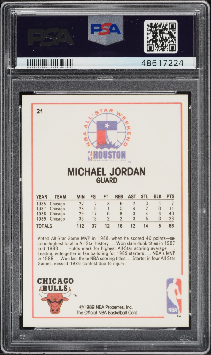 1989 Hoops All-Star Michael Jordan #21 PSA 8 NM-MT