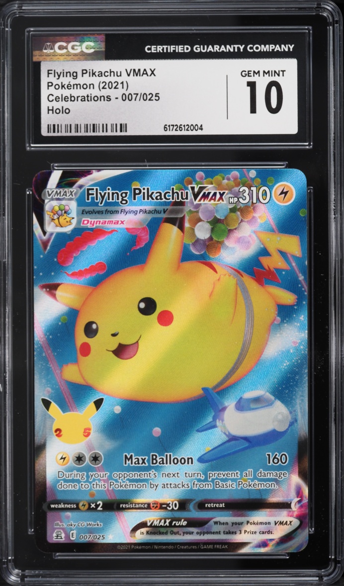 2021 Pokemon Sword & Shield Celebrations Full Art Flying Pikachu VMAX #7 CGC 10 GEM MINT