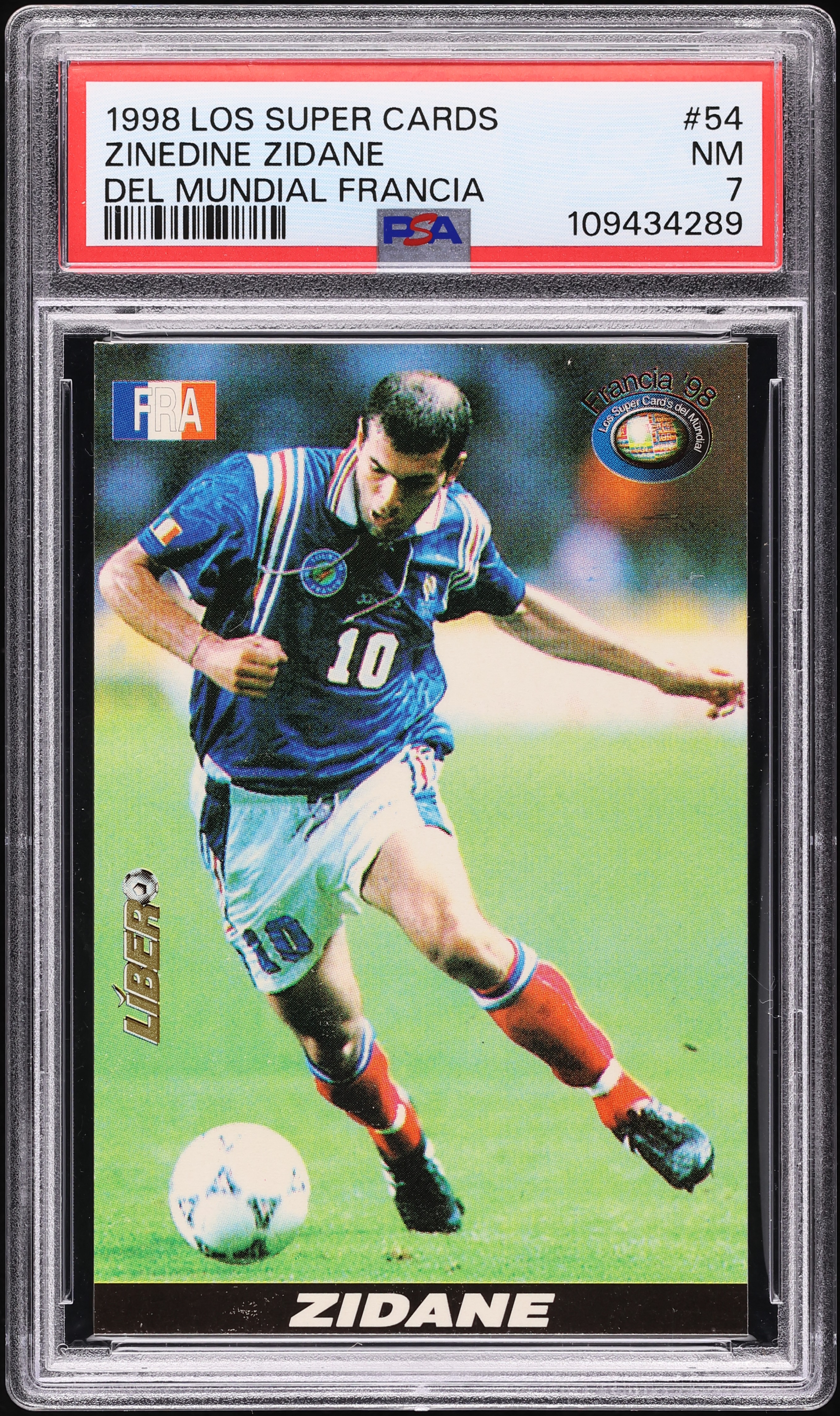 Autocollant Panini Coupe Du Monde 1998 #133 Zinédine Zidane - PSA 6 Exmt - Neuf