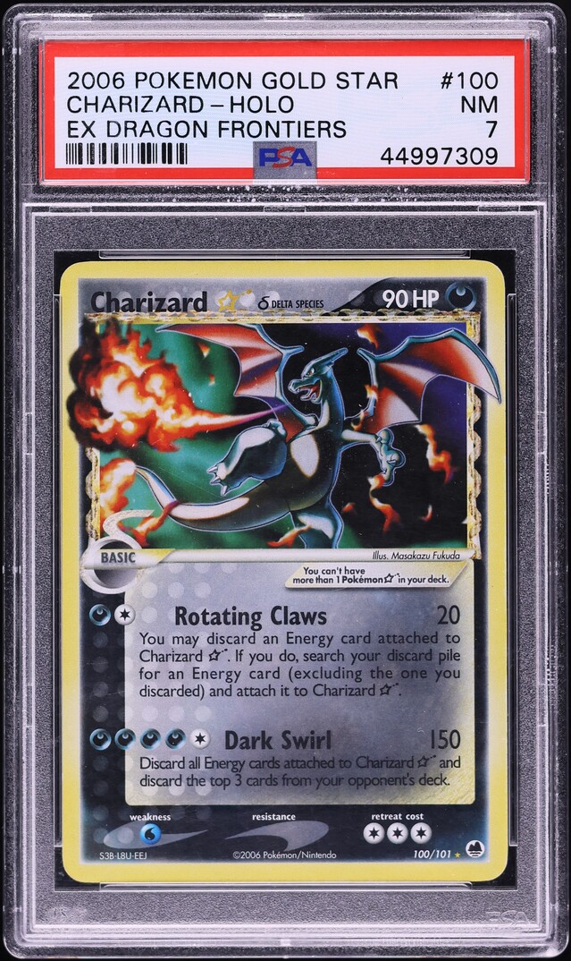 2003 Pokemon EX Dragon Frontiers Holo Charizard Gold Star #100 PSA 7 NRMT