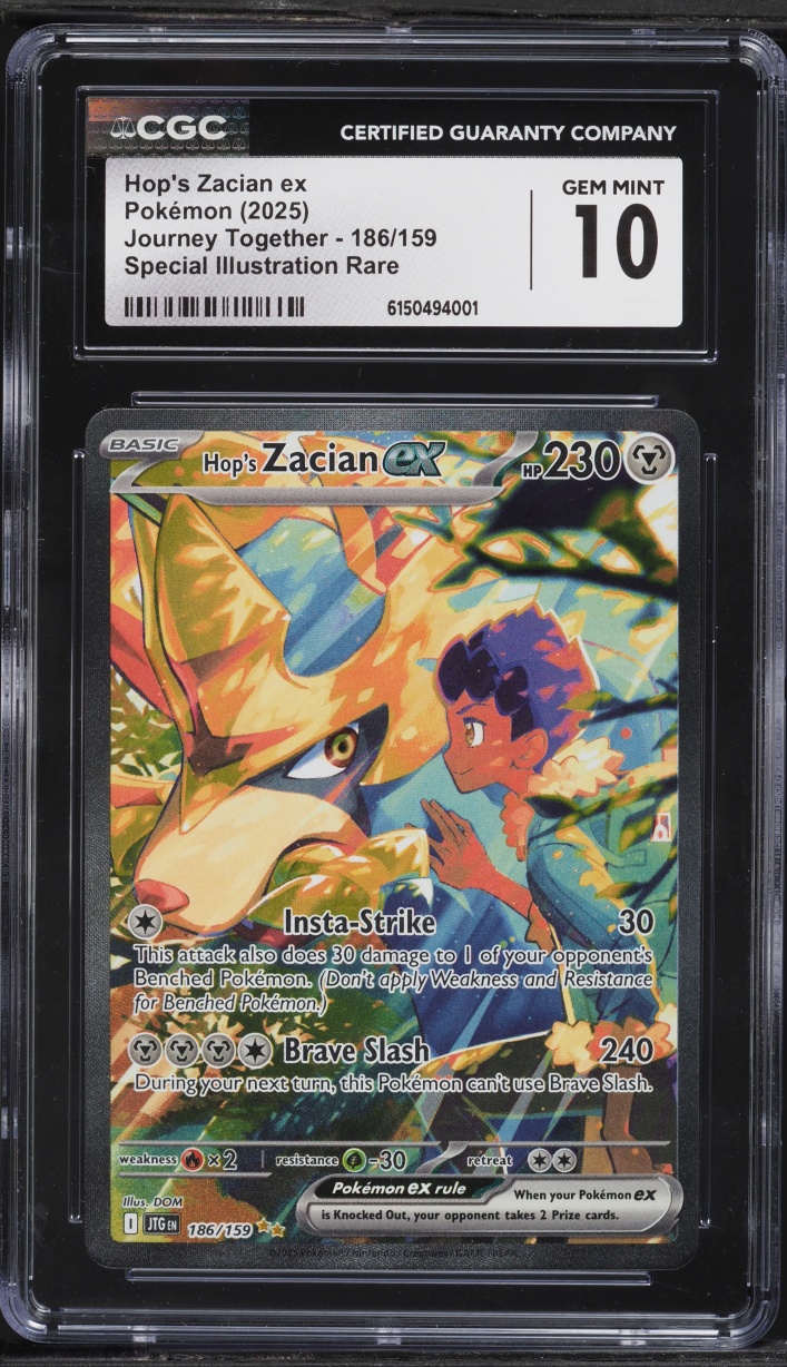 2025 Pokemon Scarlet & Violet Journey Together SIR Hop's Zacian EX #186 CGC 10 GEM MINT
