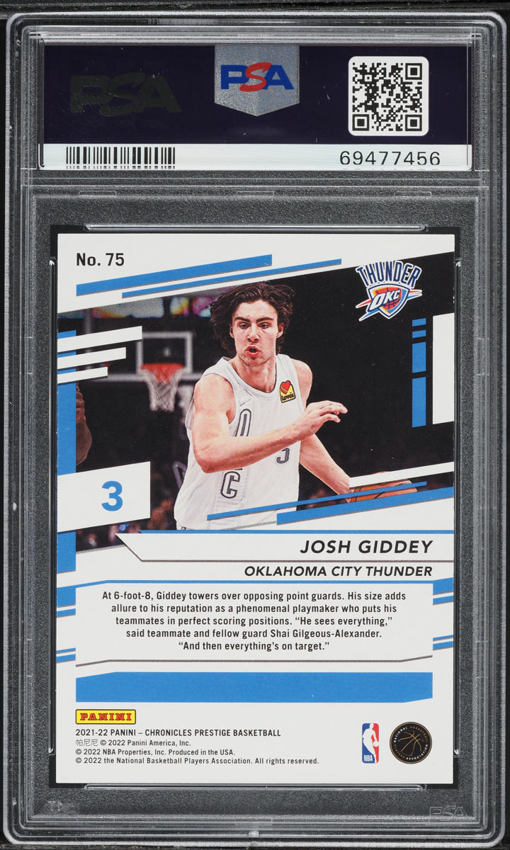 2021 Panini Chronicles Josh Giddey ROOKIE #75 PSA 9 MINT