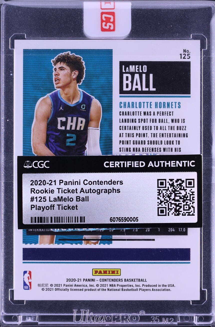 2020 Panini Contenders Playoff Ticket LaMelo Ball ROOKIE AUTO /99 #125 CGC AUTH