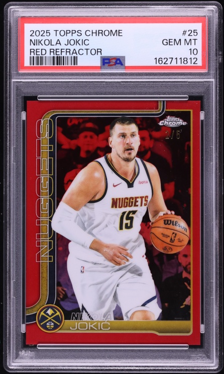 2025 Topps Chrome Red Refractor Nikola Jokic /5 #25 PSA 10 GEM MINT