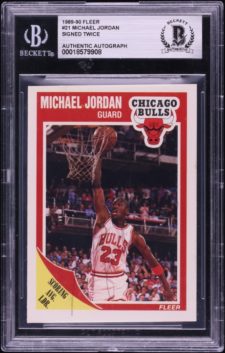 1989 Fleer Basketball Michael Jordan AUTO #21 BAS BGS AUTH