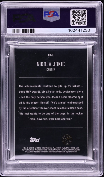 2023 Topps Midnight Nightball Black Light Nikola Jokic 1/1 #NB11 PSA 9 MINT - Photo 2