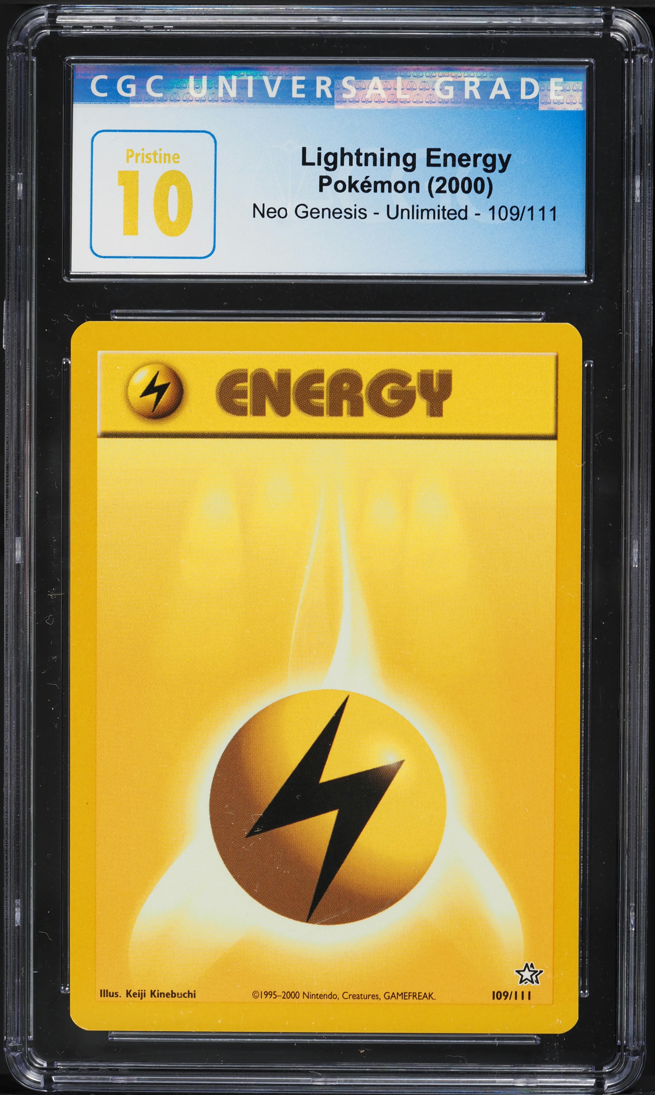 2000 Pokemon Neo Genesis Lightning Energy #109 CGC 10 PRISTINE