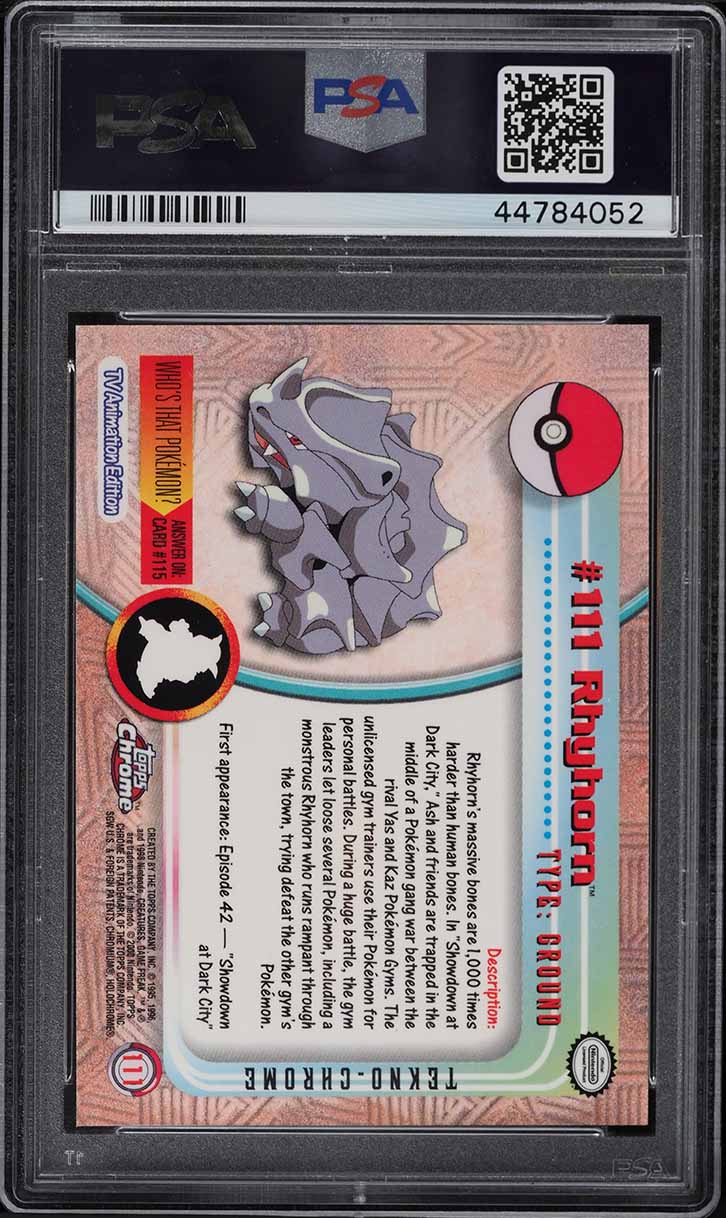 2000 Topps Chrome Pokemon Series 2 Tekno Rhyhorn #111 PSA 10 GEM MINT